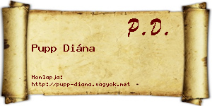 Pupp Diána névjegykártya